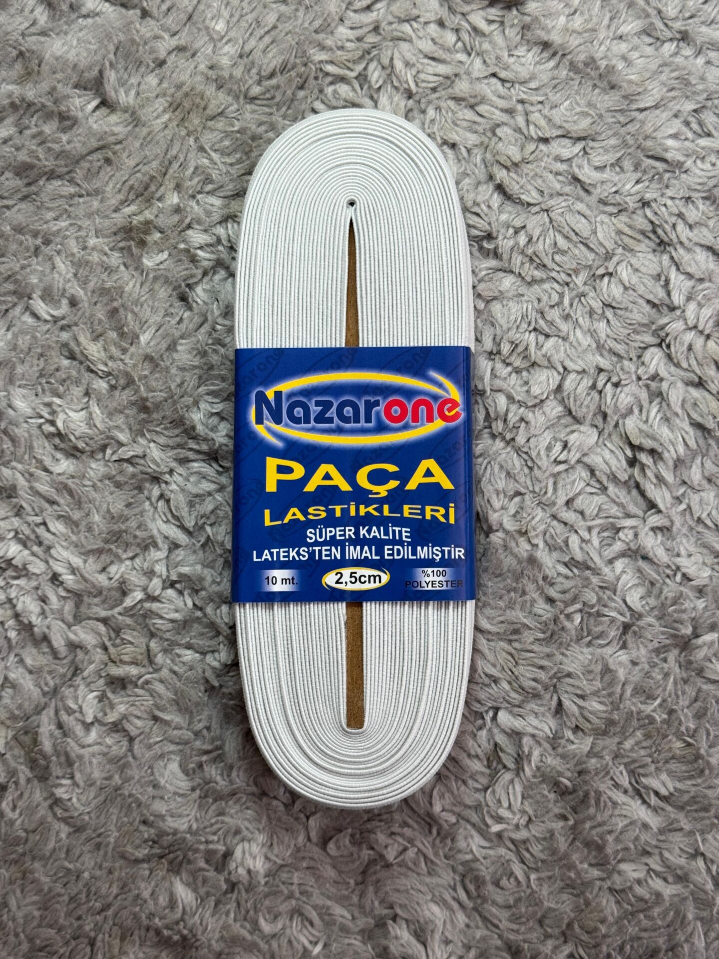 Paça Lastik 2,5cm 10mt Beyaz