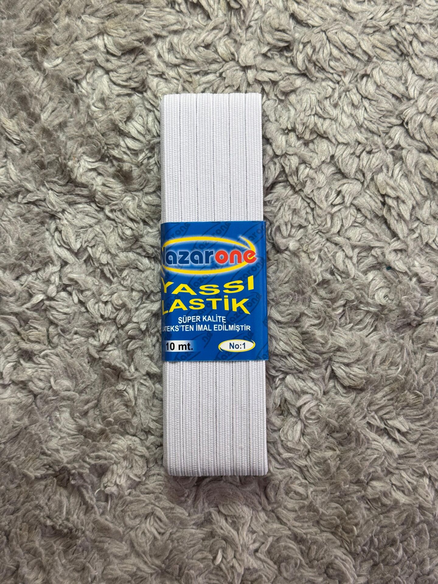 Yassı Lastik No:1 10mt Beyaz