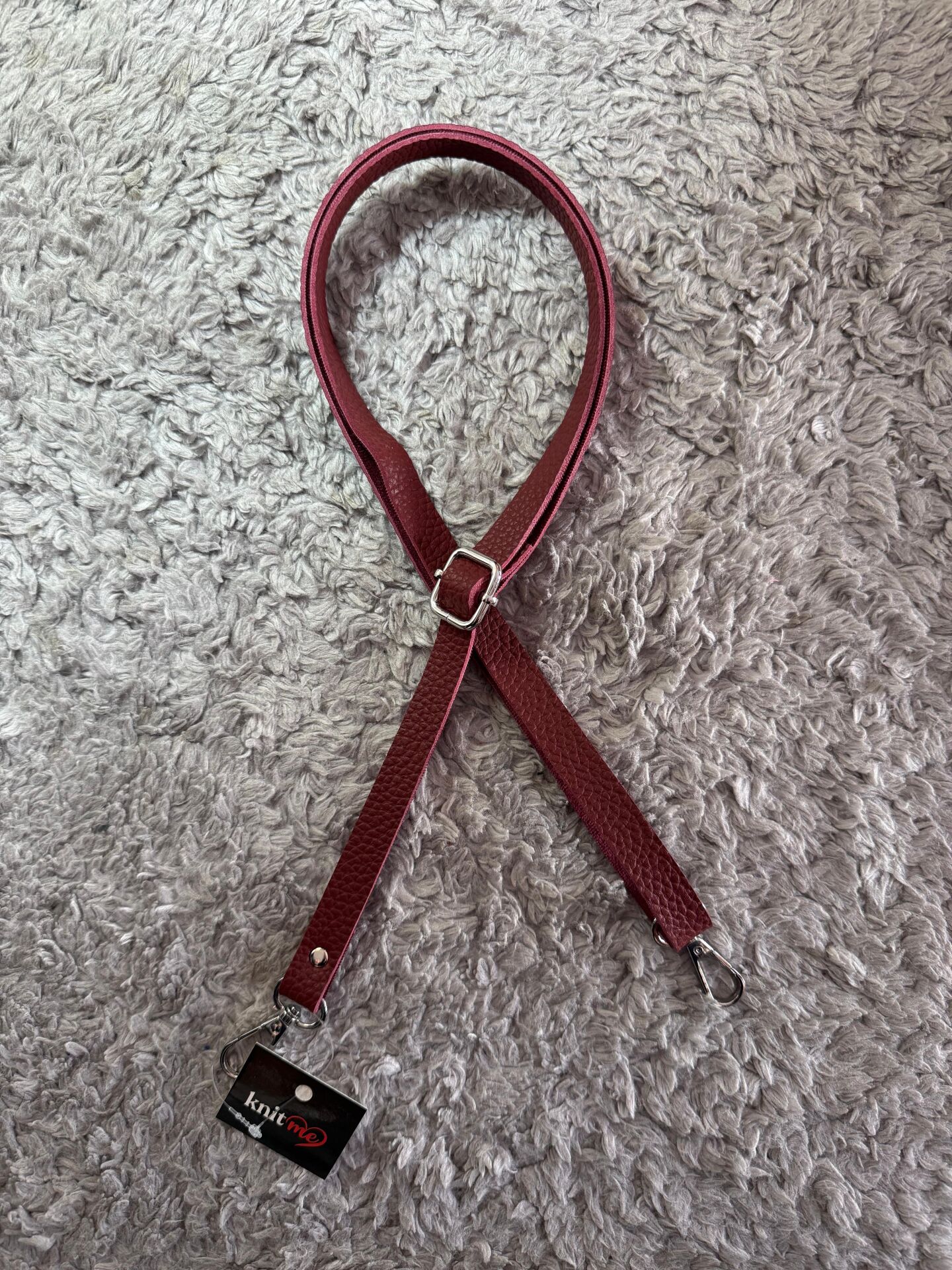 Sürgü Tokalı Çanta Askısı 135*1,5 Bordo-Gümüş