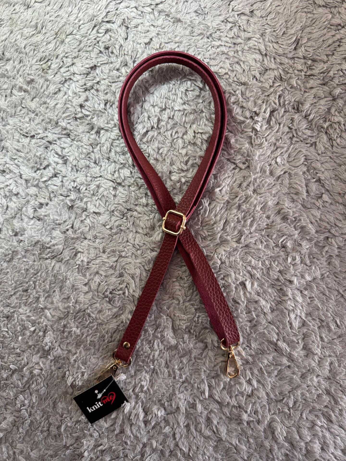 Sürgü Tokalı Çanta Askısı 135*1,5 Bordo-Altın