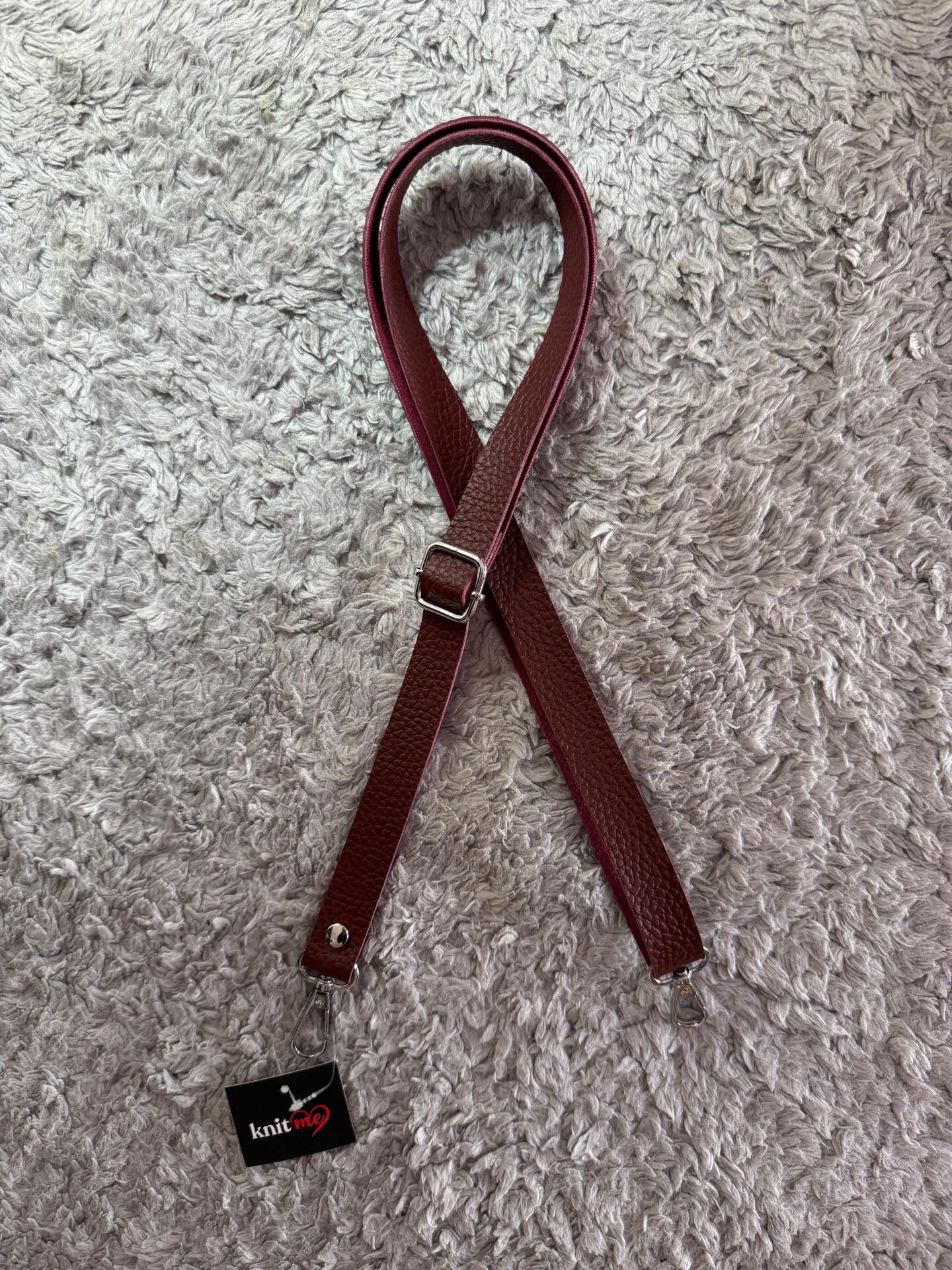 Sürgü Tokalı Çanta Askısı 135*2 Bordo-Gümüş