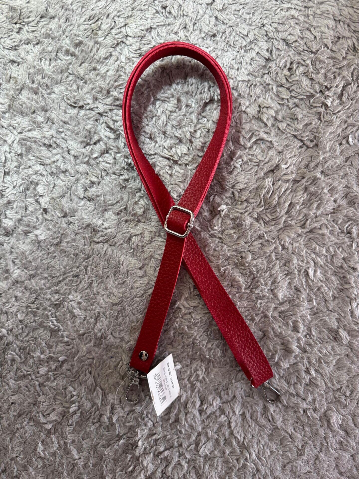 Sürgü Tokalı Çanta Askısı 135*2 Kırmızı-Gümüş