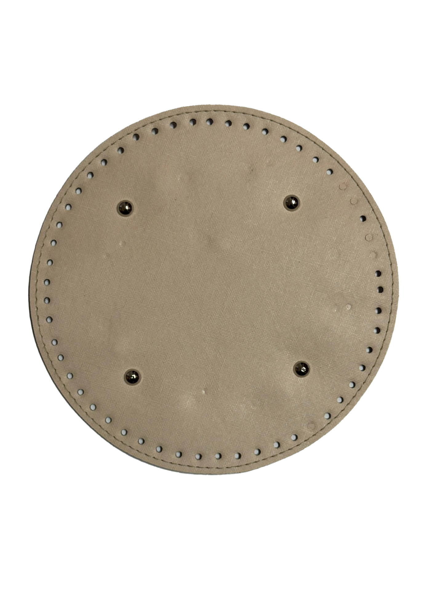 Deri Çanta Tabanı Yuvarlak (22cm) Krem