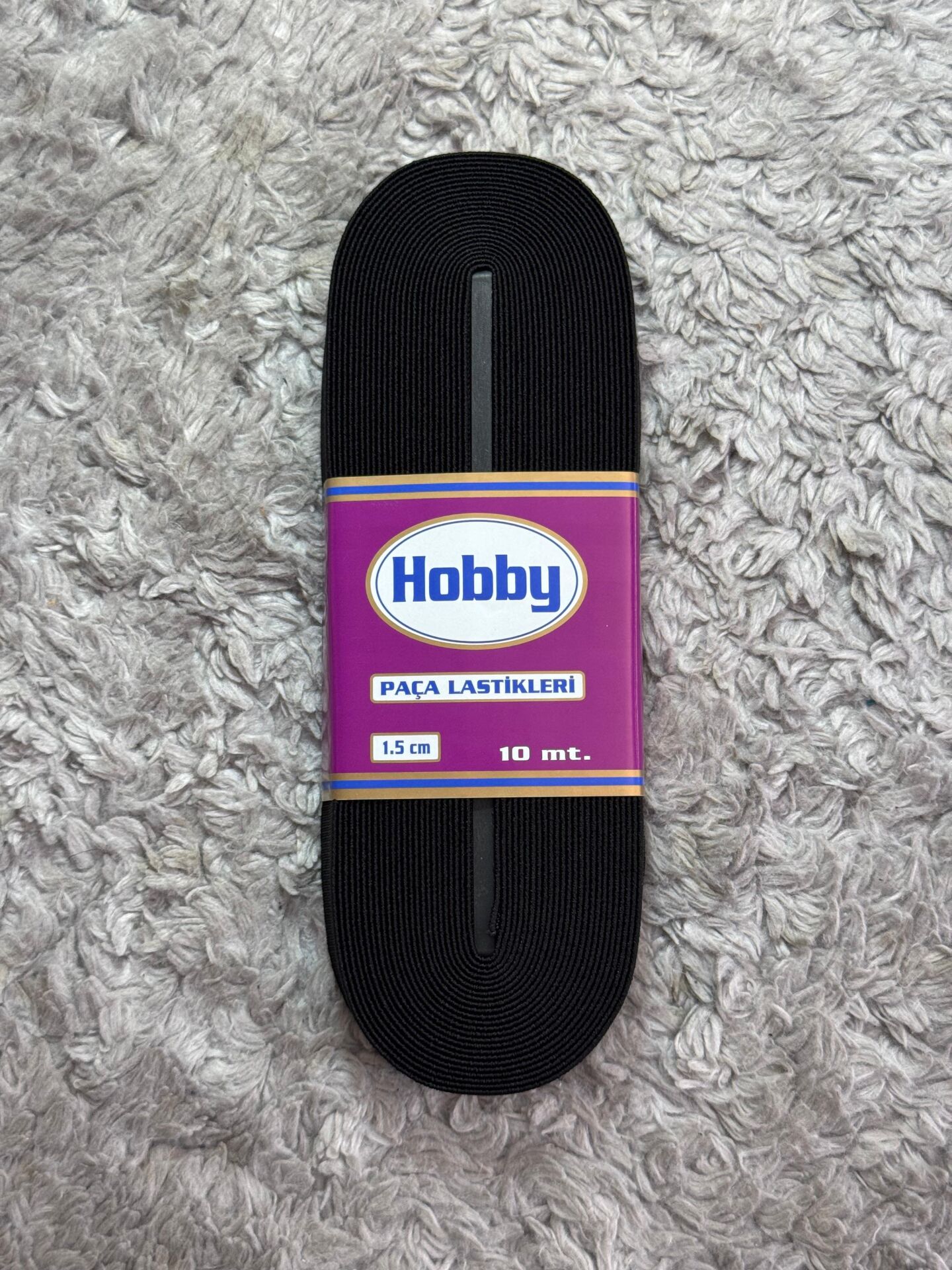 Paça Lastik 1,5cm 10mt Siyah