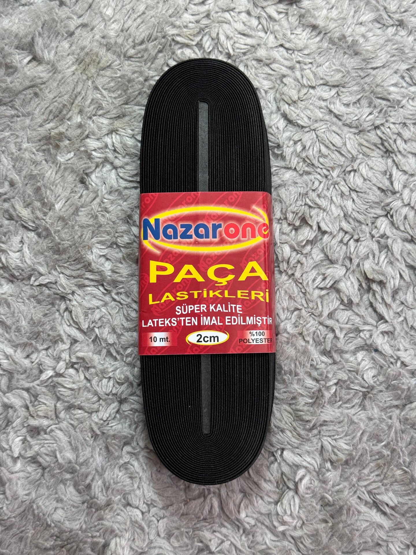 Paça Lastik 2cm 10mt Siyah