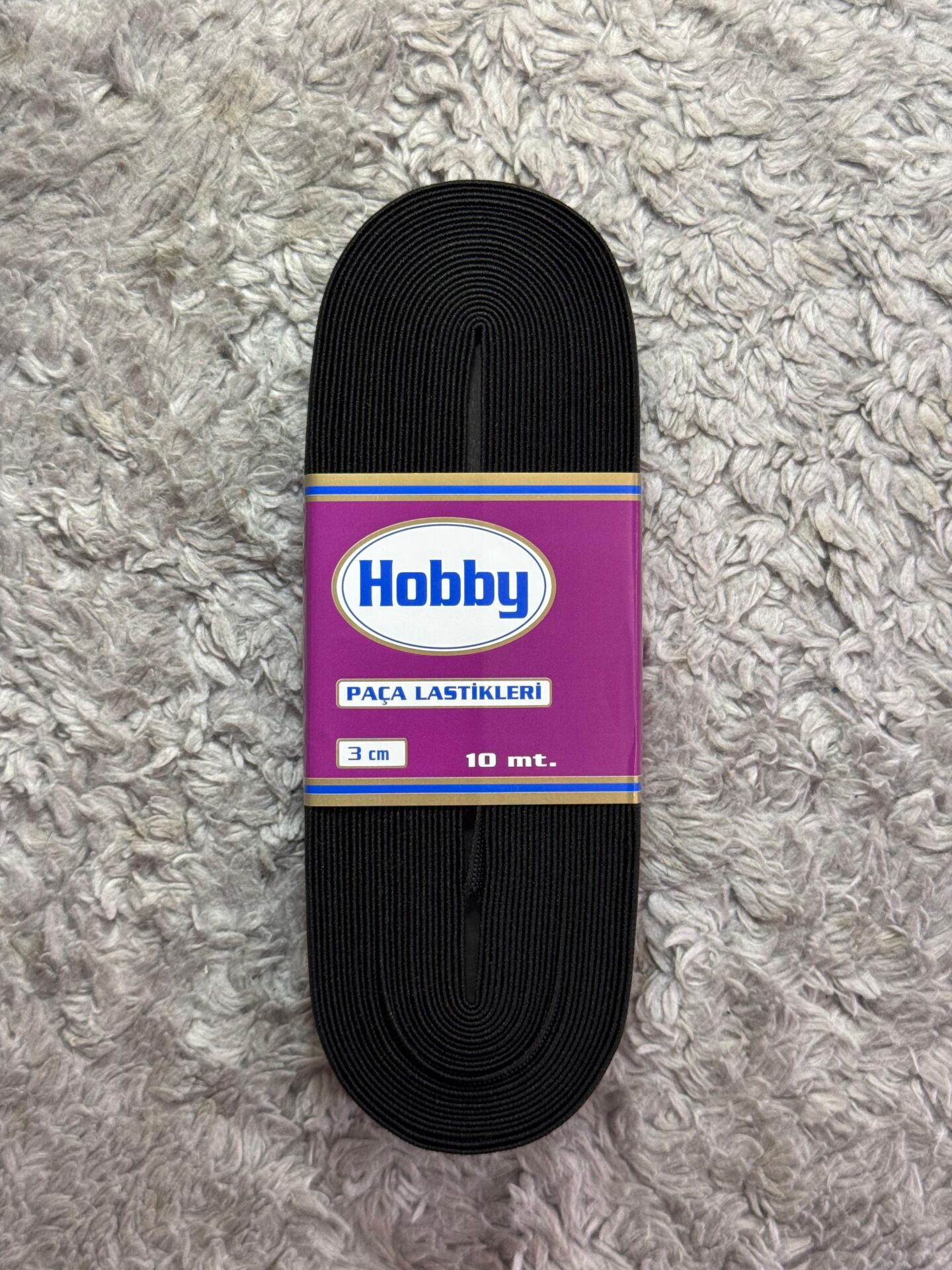 Paça Lastik 3cm 10mt Siyah