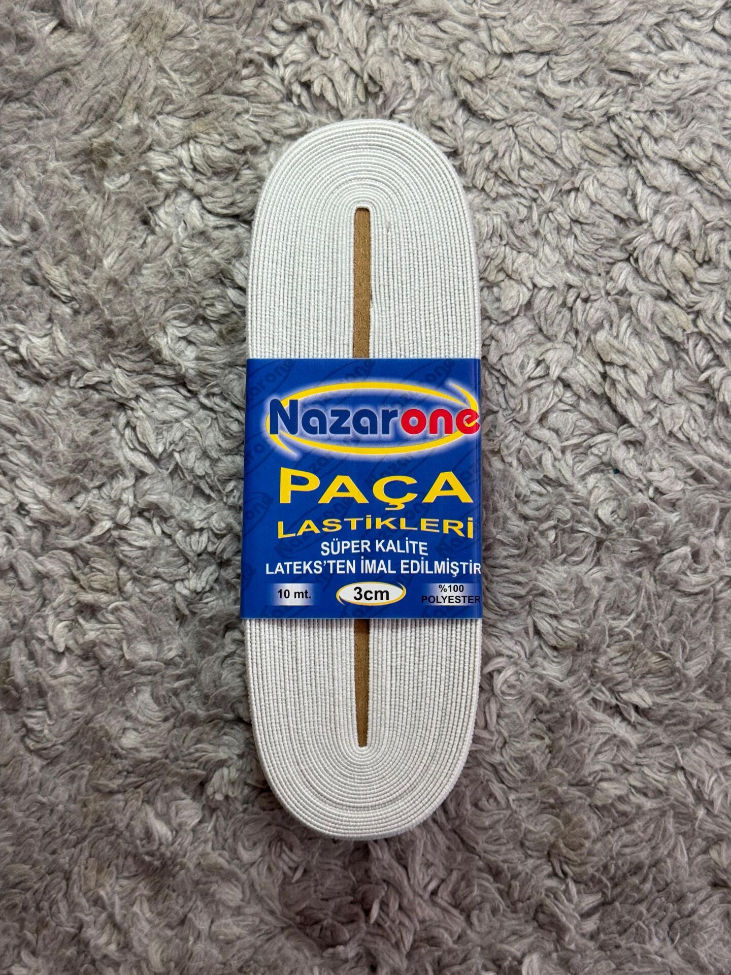 Paça Lastik 3cm 10mt Beyaz