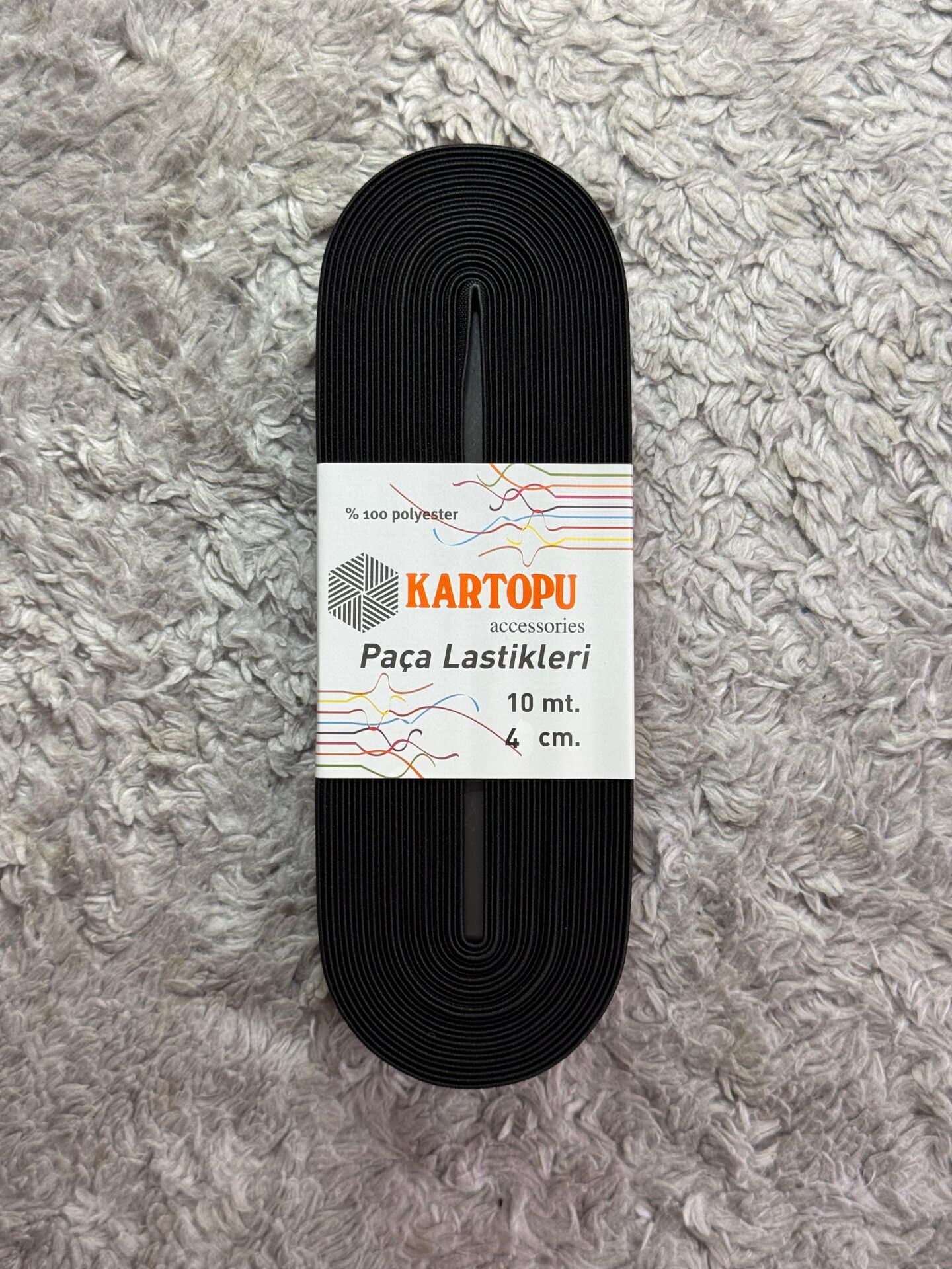 Paça Lastik 4cm 10mt Siyah