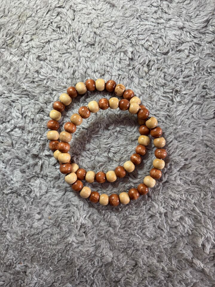 Ahşap İki Renkli Yuvarlak